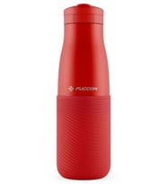 Puccon Kırmızı 500 ml Paslanmaz Çelik Termos - Silikon Kaplı (Dalga) Okul, Günlük, Kamp - 50019