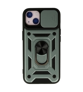 Apple İphone 15 Kılıf Pars Lens Yüzüklü Silikon - Yeşil