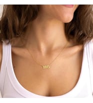 Kişiye Özel 925 Ayar Gümüş Minimal Yıl Kolye Sevgililer Günü Hediye (Gold)