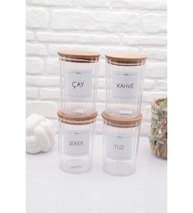 Ahşap Kapaklı Oval Dekoratif Şeffaf Kavanoz 800ML