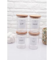 Ahşap Kapaklı Oval Dekoratif Şeffaf Kavanoz 800ML