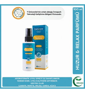 Bidoze Huzur & Relax Parfümü 100 Ml. Sakinleştirici Uyku ve Yastık Spreyi