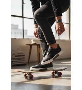 Enoch Hakiki Deri Sportif Tasarım Bağcıklı Erkek Sneaker Comfort Taban