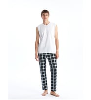 LC WAIKIKI Lacivert Standart Kalıp Ekose Erkek Pijama Alt