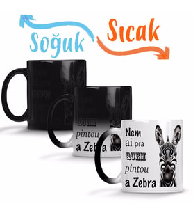 Deu Zebra Sihirli Kupa Bardak Porselen