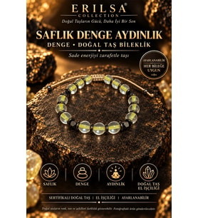 Sertifikalı Saflık Denge Aydınlık Farkındalık Meditasyon Doğal Taş Bileklik - Sarı Termal Kuvars