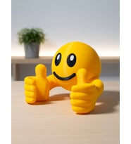 MYCRAFT3D Emoji Tasarımlı Çift El Telefon Standı & Masaüstü Tutucu Sarı