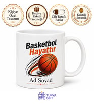 Basketball Is Life Yazılı Basketbol Hayattır Kupa Bardak Hediye