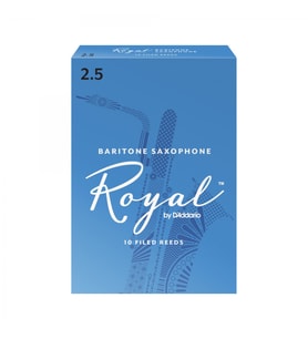 D'Addario RLB1025 Royal Bariton Saksafon Kamışı No: 2.5 (Orta Seviye/Eğitim) - 10'lu Paket  Standart Bariton Sertliği ve Dengeli Ton Yapısı