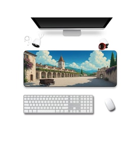 SonicTouch Klavye Mousepad 40x90cm Dikişsiz Pürüzsüz Sıvı Geçirmez Kaymaz Taban Dağ Kasabası