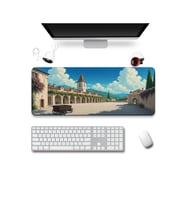 SonicTouch Klavye Mousepad 40x90cm Dikişsiz Pürüzsüz Sıvı Geçirmez Kaymaz Taban Dağ Kasabası