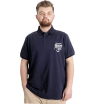 Mode XL Büyük Beden Erkek T-shirt Polo INDUSTRY 23316 Lacivert