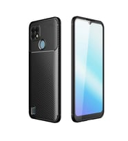 Newface Realme C21 Kılıf Auto Focus Karbon Kapak - Siyah