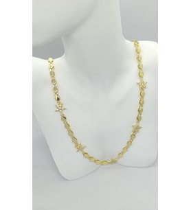 Astra Gold Renk Taşlı Yıldız Detaylı Kolye (40+5 cm)