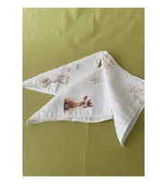 3' lü  Set Desenli Müslin Bebek Ağız Mendili %100 Pamuk 20 x 20 Cm (Krem)