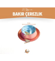 BAKIR ÇEREZLİK KELEBEK DETAYLI TABAKLI 2'Lİ (4 PARÇA) Mat Bakır Renk