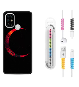 Casper E30 F20 X20 Kılıf Kablo Koruma Spiral Silikon Red Moons 1747