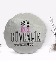 BK Gift Kişiye Özel İsimli Özel Güvenlik Tasarımlı Dekoratif Kırlent Yastık-2