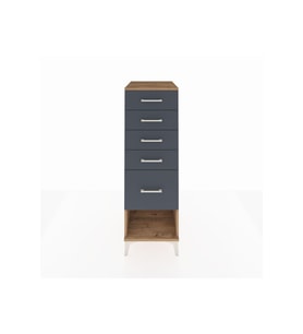 Kronos Dolap 5 Çekmeceli 44x59x134 Çam-Antrasit