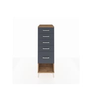 Kronos Dolap 5 Çekmeceli 44x59x134 Çam-Antrasit
