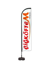 Çiğköftem Logolu Yelken Bayrak Set