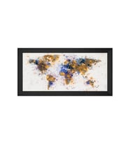 Harita Temalı Kanvas Tablo 80 x 110 cm Siyah Çerçeve