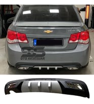 Chevrolet Cruze Difüzör Arka Tampon Eki 2 Egzoz Çıkışlı Gri