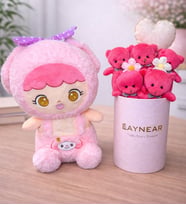 Pinky Lulu Peluş Ayıcık Buketi (Pembe)