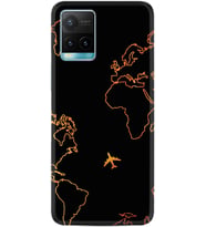 Vivo Y11S Y21S Y20 Y20S Y70 Kılıf Desemli Silikon Harita ve Uçak 1777