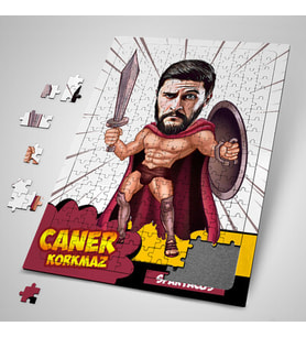 Kişiye Özel Hediye 240 Parça Korkusuz Asker Karikatürlü Puzzle