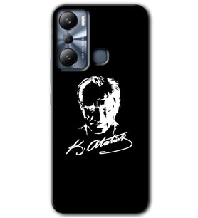 İnfinix Hot 20i Kılıf HD Desen Baskılı Kılıf - Atatürk Silüet İmza