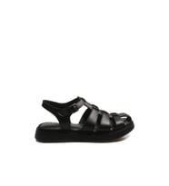 Fast Step Hakiki Deri Kadın Klasik Sandalet 621ZA880 (Siyah)