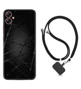 Samsung Galaxy A04E Kılıf Silikon Boyun Askılı İpli Desenli Silikon Dikenli Tel 1779