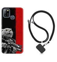 INFINIX Smart 4 5 6 Zero 8 S5 Pro Kılıf Boyun Askılı Silikon Çılgın Kedi 1674