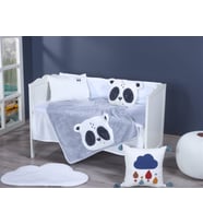 Lüx Sevimli Panda Figürlü Welsoft Battaniye + Yastık