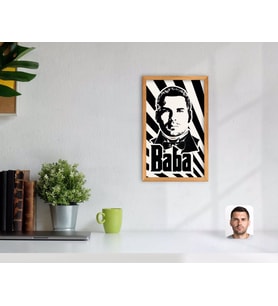 BK Gift Kişiye Özel Godfather Baba Silüet Tasarımlı Dekoratif Retro Ahşap Tablo-1