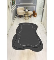 Modern Desenli Lazer Kesim Dijital Baskı Kaymaz Taban Halı H0429