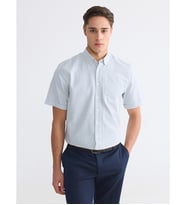 LCWAIKIKI Classic İndigo Regular Fit Ekose Poplin Erkek Gömlek