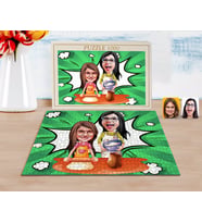 BK Gift Kişiye Özel Anne Kız Karikatürlü 1000 Parça Profesyonel Puzzle-2