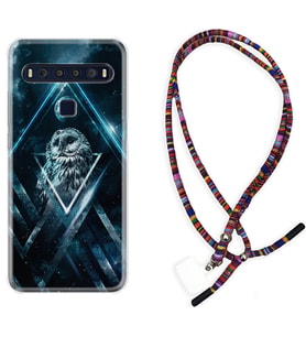 TCL 10L 10 Plus 10SE 20E 20SE 30 L7 Kılıf Boyun Asklı Rasta Silikon Old Owl 1649