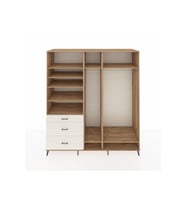Kronos Dolap 9 Raflı 3 Çekmeceli 3 Askılı 220x59x243 Çam-Çam/Aytaşı