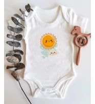 Güneş Desenli Kısa Kol Organik Bebek Body