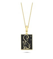 Mineli Kedicik Altın Kaplama Kolye RZ30 (Gold)