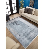 Dijital Kaymaz Yıkanabilir Mavi Minimalist Salon Halısı Mutfak Halısı Koridor Halısı Yolluk HLN1653