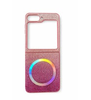 Samsung Z Flip 5 Kılıf Diamont MagSafe Hologramlı Telefon Kılıfı