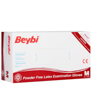 Beybi Lateks Pudrasız (M) Medium Beden Muayene Eldiven 100lü Paket
