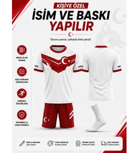 Türkiye Milli Takım Çocuk Forması 02 Kişiye Özel İsim Yazılır (Çorap Hediye )