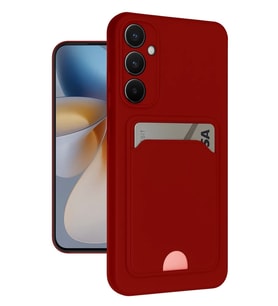 Newface Samsung Galaxy S24 FE Kılıf Kelvin Kartvizitli Silikon - Kırmızı