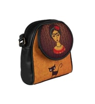 Frida Kahlo Figürlü Küçük Postacı Omuz Çantası Etnik Bohem Style - Siyah
