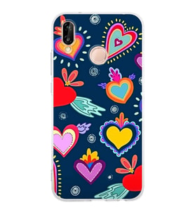 PrintiFy Huawei P20 Lite ile Uyumlu Retro Color 3  Kamera Korumalı Şeffaf  Kılıf